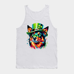 Working Kelpie in Festive Gear for St Patrick's Day Tank Top